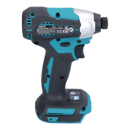 Makita DTD 157 SFJ-R Clé à choc sans fil 18 V 140 Nm 1/4'' Brushless + 2x batterie 3,0 Ah + chargeur + RHINO