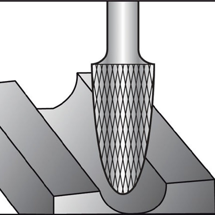 RUKO Fraise sur tige RBF D. 12 mm long. tête 25 mm D. tige 6 mm ( 4000602856 )