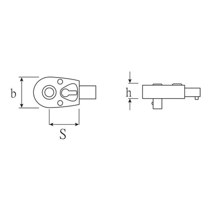 STAHLWILLE Cliquet réversible à levier enfichable 725QR/ 4 1/4 ″ 9 x 12 mm ( 4000826588 )
