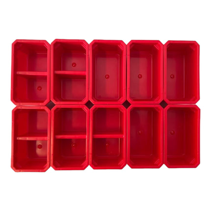 Qbrick System Container Set Nr. 3 Paroi d'atelier 39 x 35 cm avec 10 étagères pour PRO Organizer 100 Expert / 200 Expert / PRO Drawer 3