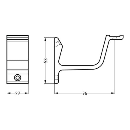 Support de main courante HERMETA 3550 aluminium anodisé couleur argent ( 3000283340 )