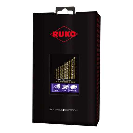RUKO Jeu de forets hélicoïdaux DIN 338 Type VA d. nominal 1-13x0,5 mm ( 4000600882 )