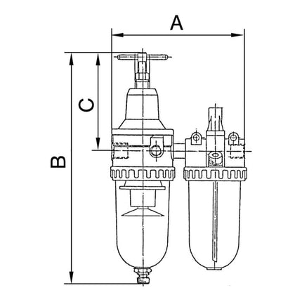 RIEGLER Unité de maintenance standard filetage G 3/8 po. semi-automatique ( 4588880481 )