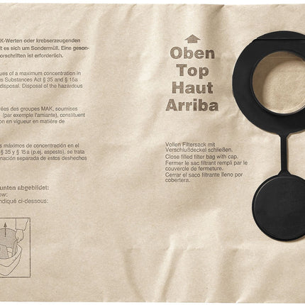 Sac filtrant Festool FIS-SR 202 /5 à deux couches (487482) pour SR 202, SR 212, SRH 204, SR 200, SR 201, SR 203