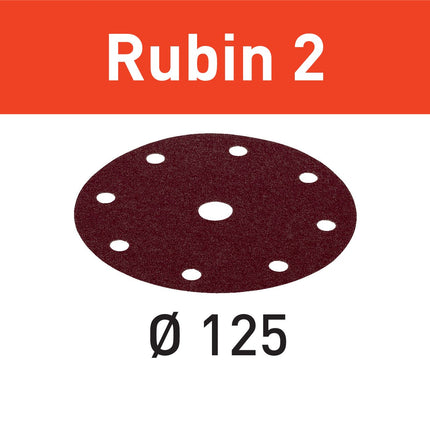Festool STF D125/8 P180 RU2/50 disque abrasif Ruby 2 (499099) pour RO 125, ES 125, ETS 125, ETSC 125, ES-ETS 125, ES-ETSC 125, ETS EC 125, LEX 125