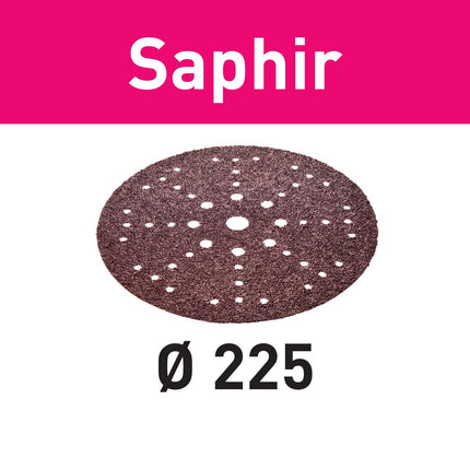 Festool STF D225/48 P24 SA/25 disque abrasif saphir (205650) pour ponceuses à col long PLANEX LHS 2 225 EQ(I), PLANEX 225 EQ, PLANEX LHS-E 225 easy, PLANEX LHS 2-M 225 EQ