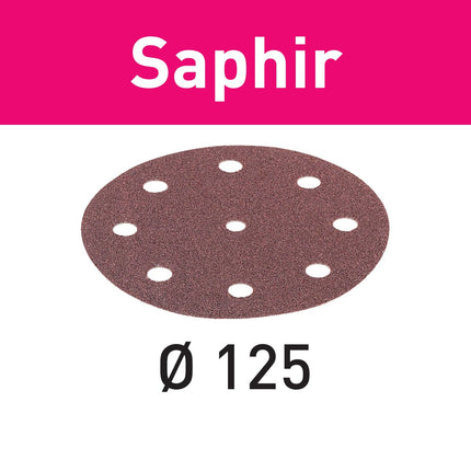 Festool STF D125/8 P50 SA/25 disque abrasif saphir (493126) pour RO 125, ES 125, ETS 125, ETSC 125, ES-ETS 125, ES-ETSC 125, ETS EC 125, LEX 125