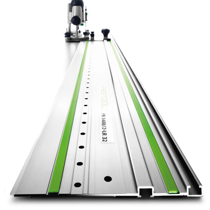 Rail de guidage Festool FS 1400/2-LR 32 (496939) pour scies circulaires portatives, défonceuses avec adaptateur, scies sauteuses avec adaptateur, DSC-AG 125, DSC-AG 230