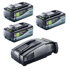 Festool 18V 3x8,0/SCA16 Kit énergie 3x batterie 18 V 8,0 Ah ( 3x 577323 ) + chargeur ( 576953 )
