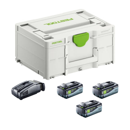 Festool SYS 18V 3x8,0/SCA16 Kit énergie 3x batterie 18 V 8,0 Ah ( 3x 577323 ) + chargeur ( 576953 ) + Systainer