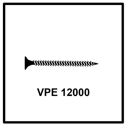 Technofast GF3545TD 12000 x Gipskartonschrauben Trockenbauschrauben 3,5 x 45 PH2 Feingewinde - Toolbrothers