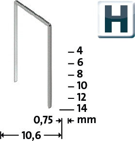 Agrafe à fil fin NOVUS H type 37 largeur 10,6 mm (4000813896)