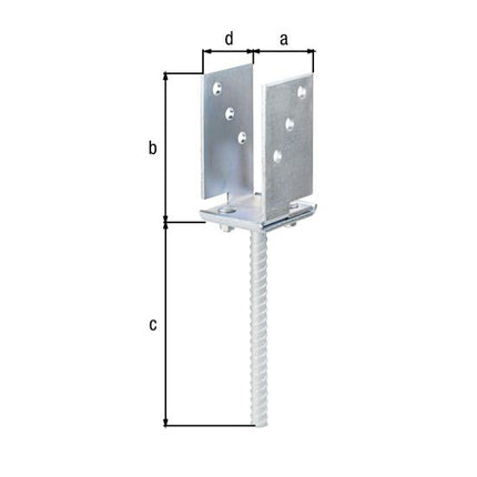 GAH Support de poteau en U ETA-10/0210 71 - 131x110x200x70mm ( 8002893477 )