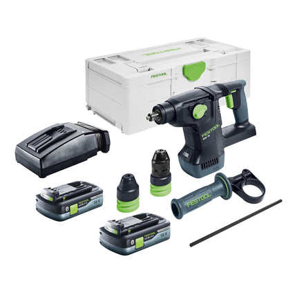 Festool KHC 18 EB-Basic Marteau combiné sans fil 18 V 2,6 J SDS-Plus Brushless + 2x batterie 4,0 Ah + chargeur + Systainer