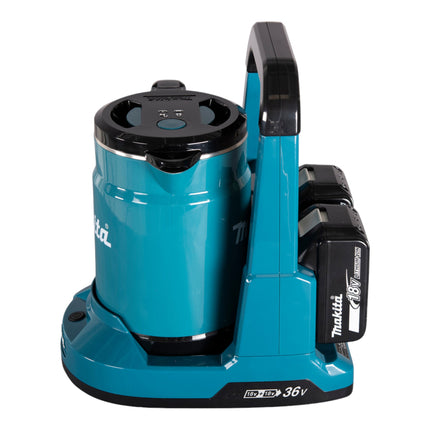 Makita DKT 360 CF2 Bouilloire sans fil 36 V ( 2x 18 V ) 0,8 L + 2x batterie 3,0 Ah + chargeur double