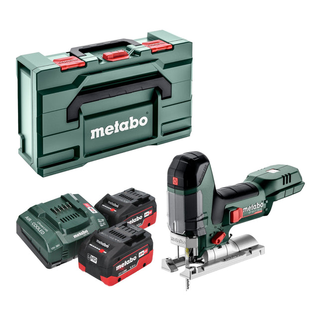 Metabo ST 18 LT 130 BL Scie sauteuse sans fil 18 V 130 mm Brushless + 2x batterie LiHD 5,5 Ah + chargeur + Metabox