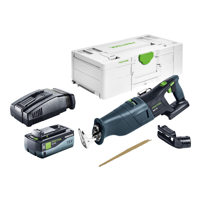 Festool RSC 18 EB-Basic Scie sabre sans fil 18 V Brushless + 1x batterie 8,0 Ah + chargeur rapide + Systainer