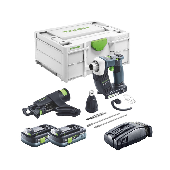 Festool DURADRIVE DWC 18-4500 Basic Visseuse de chantier sans fil 18 V 14 Nm Brushless + 2x batterie 4,0 Ah + chargeur rapide + Systainer
