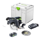 Festool HKC 55 EB-Basic Scie circulaire à main sans fil 18 V 160 mm Brushless + 1x batterie 4,0 Ah + chargeur rapide + Systainer