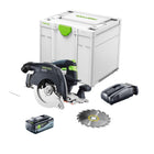 Festool HKC 55 EB-Basic Scie circulaire portative sans fil 18 V 160 mm Brushless + 1x batterie 8,0 Ah + chargeur rapide + Systainer
