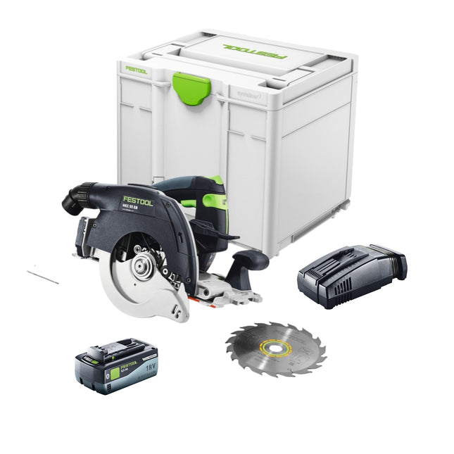 Festool HKC 55 EB-Basic Scie circulaire portative sans fil 18 V 160 mm Brushless + 1x batterie 8,0 Ah + chargeur rapide + Systainer