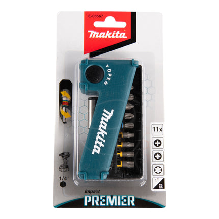 Makita Torsion Bit Set Impact Premier ( E-03567 ) 11 pieces 1/4'' pour visseuse à choc DTD 171 / 172