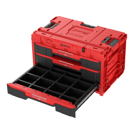 Qbrick System ONE Drawer 3 Toolbox 2.0 Red Ultra HD Boîte à outils 587 x 380 x 340 mm 27 l avec trois tiroirs