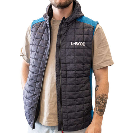 L-Boxx Gilet hybride en maille polaire pour homme - royal melange / anthracite melange taille M