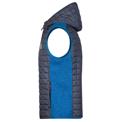 L-Boxx Gilet hybride en maille polaire pour homme - royal melange / anthracite melange taille M