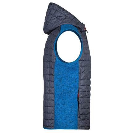L-Boxx Gilet hybride en maille polaire pour homme - royal melange / anthracite melange taille L