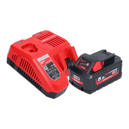 Outil de pose de boulons à bague de verrouillage de batterie Milwaukee M18 ONEFLT-551X 18 V 4,8 / 6,4 / 9,53 mm + 1x batterie 5,5 Ah + chargeur + boîtier HD