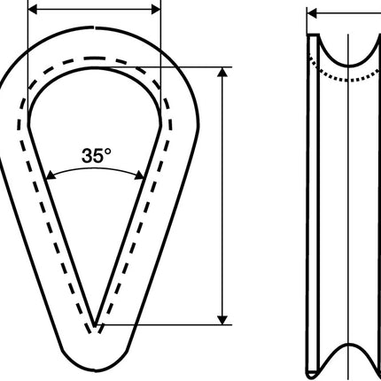 Cosse DIN 6899 forme B (1000120173) 5 mm galvanisée avec rainure profonde
