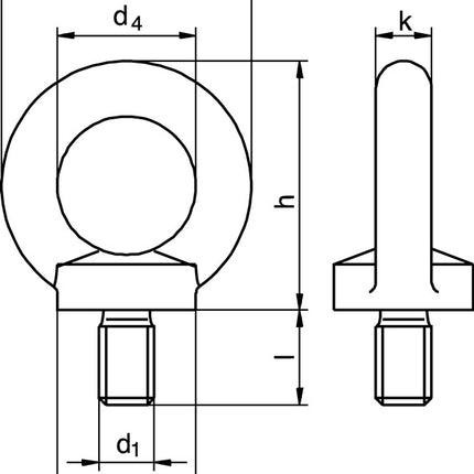 Anneau de levage DIN 580 ( 5000601201 ) Filetage M8 électro-galvanisé