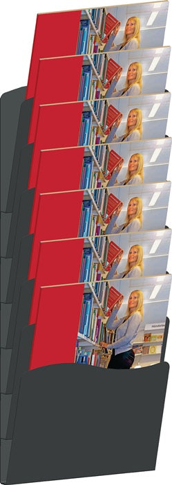 Porte-brochures ( 9000493723 ) H560xL240xPmm Métal argenté