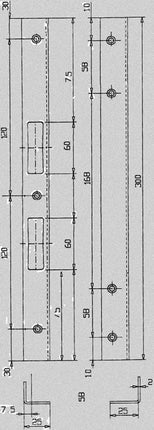 Gâche angulaire de sécurité Schnegel ( 3000259563 ) longueur 300 mm largeur 25 mm épaisseur 2 mm