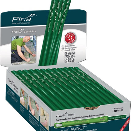 Pica Crayon de tailleur de pierre Classic 541 ( 4000871353 ) Longueur 24 cm non taillé