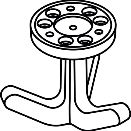 HEWI Crochet triple Série 477 ( 3000207487 ) mat, élastique Hauteur 69 mm Ø 51 mm