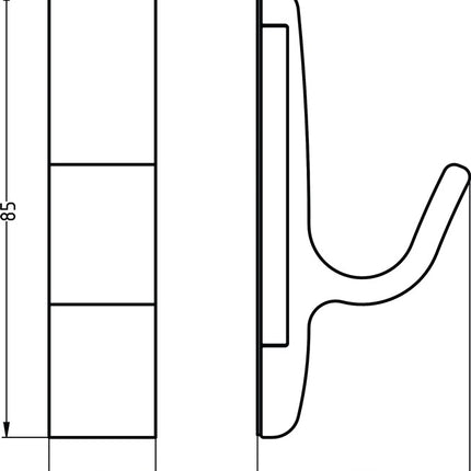 Hermeta crochet magnétique pour manteaux 0150 ( 3000283360 ) simple saillie 40 mm hauteur 85 mm