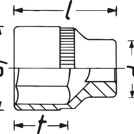 Hazet Douille 1000 ( 8000466302 ) 3/4 ″ 6 pans Longueur 68,5 mm