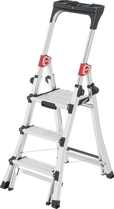 Hailo escabeau 100 Topline ( 9000463140 ) marches 3-5 aluminium anodisé télescopique