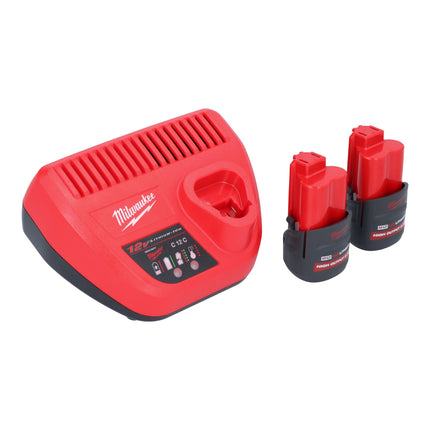 Milwaukee M12 FQID-252 Clé à choc sans fil 12 V 50 Nm 1/4" Brushless + 2x batterie 2,5 Ah + chargeur