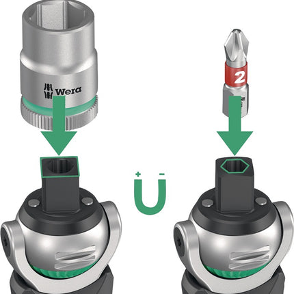 Jeu de clés à douilles Wera 8009 Zyklop Pocket Set 3 ( 8002931221 ) 27 pièces 3/8″ + 1/4 ″