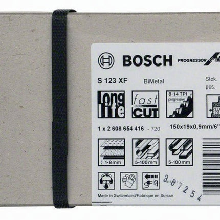 Lame de scie sabre S 123 XF Bosch ( 4000909024 ) Longueur 150 mm Largeur 19 mm avoyée, fraisée