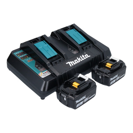 Makita DLM 538 PF2 Tondeuse à gazon sans fil 36 V ( 2x 18 V ) 530 mm + 2x batterie 3,0 Ah + chargeur