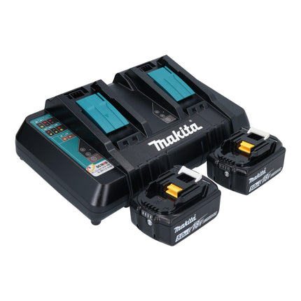 Makita DLM 538 PT2 tondeuse à gazon sans fil 36 V ( 2x 18 V ) 530 mm + 2x batterie 5,0 Ah + chargeur