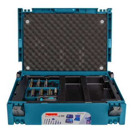 Makita B-49725 Jeu de forets 96 pièces + Makpac ( Cutter Maband Tournevis à poing Tournevis à cliquet Porte-embouts )