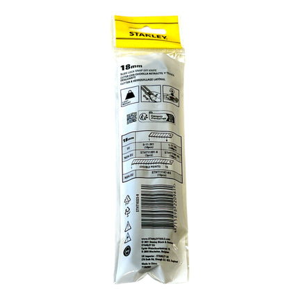 Stanley Cutter Standard 20 pcs ( 20x STHT10323-8 ) 18 mm de large avec lame rectifiable
