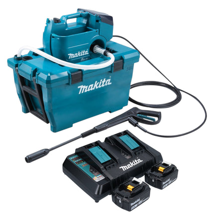 Makita DHW 080 PT2K Akku Hochdruckreiniger 36 V 2x 18 V 80 bar 380 l h Brushless 2x Akku 5 0 Ah Doppelladegeraet 0 - toolbrothers