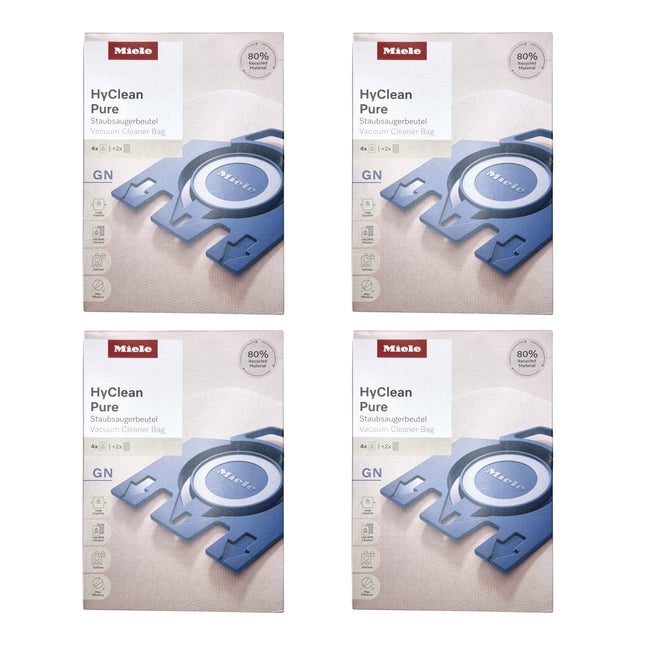 Miele 4x HyClean Pure GN Staubsaugerbeutel 16 Stueck mit Filter 4x 12421130 fuer Complete C2 C3 Classic C1 S8 S5 S2 0 - toolbrothers