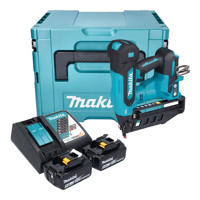 Makita DBN 601 RTJ Akku Nagler 18 V 19 64 mm Brushless 2x Akku 5 0 Ah Ladegeraet Makpac 0 - toolbrothers